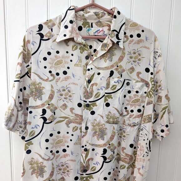 RARE! Vintage BAHAMA BAHAMA BAHAMA Tropical  Mens Short Sleeve 100% SILK - Picture 1 of 5